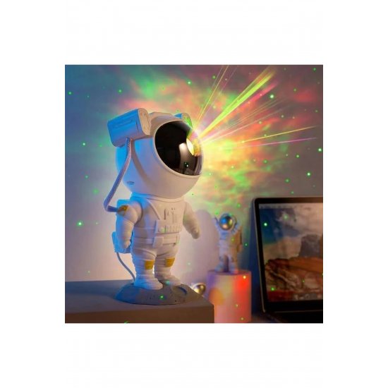 Προβολέας Galaxy Laser Night Light Projector τύπου αστροναύτη με τηλεχειριστήριο, ρύθμιση 360, λευκό