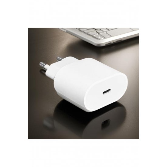 Συμπαγής προσαρμογέας γρήγορης φόρτισης USB-C 20W, λευκό