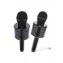 Μικρόφωνο Karaoke με Bluetooth και ενσωματωμένο ηχείο, Συμβατό με οποιοδήποτε Smartphone, Μαύρο