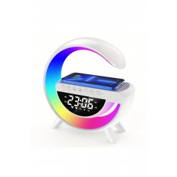 Φορητό ηχείο 4 σε 1: Ηχείο Bluetooth, Ραδιόφωνο, Λάμπα LED RGB, Ρολόι, Φορτιστής ασύρματου τηλεφώνου