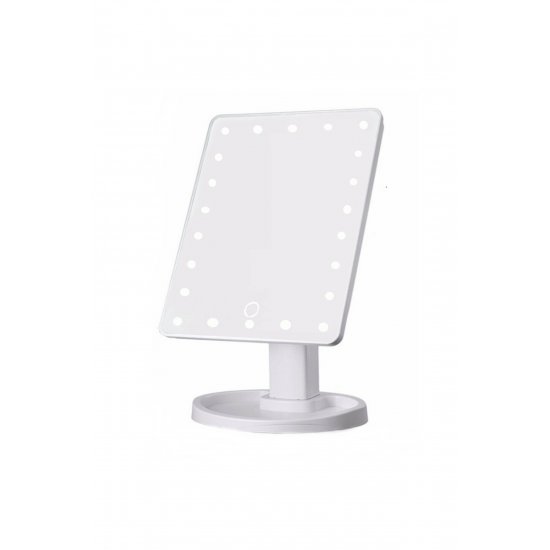Φωτιζόμενος καθρέφτης καλλυντικών, VL1852, 24 LED και 10x μίνι καθρέφτης, λευκός