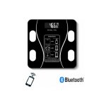 Ψηφιακή Ζυγαριά Μπάνιου Bluetooth με Οθόνη LCD, Μαύρη, 26x26x2cm