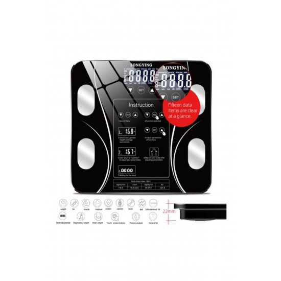 Ζυγαριά σώματος μπάνιου, Coshop, Bluetooth, Slim Design