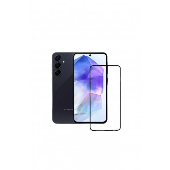Μεμβράνη από σκληρυμένο γυαλί, Samsung Galaxy A55, 9H Anti-shock, Πλήρης οθόνη, Μαύρες άκρες