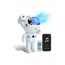 Προβολέας Galaxy Astronaut, Ηχείο Bluetooth, Νυχτερινό φως, Ρυθμιζόμενο 360°, Κινητοί βραχίονες, Λευκό