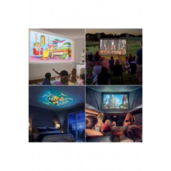 Lifestyle Mini Video Projector φορητός, LED, 1080p, HD, Κίτρινο-Λευκό