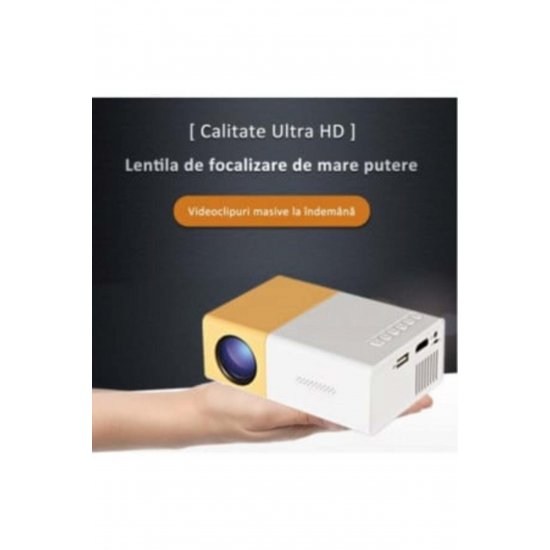 Lifestyle Mini Video Projector φορητός, LED, 1080p, HD, Κίτρινο-Λευκό