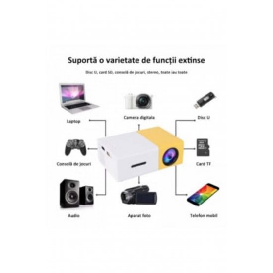 Lifestyle Mini Video Projector φορητός, LED, 1080p, HD, Κίτρινο-Λευκό