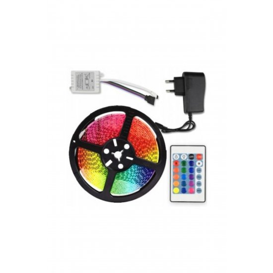 Κιτ λωρίδων LED RGB με τηλεχειριστήριο, 5m, 270 LED, αδιάβροχο Πολύχρωμο