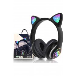 Ασύρματα ακουστικά με αυτιά γάτας, Bluetooth, φώτα RGB, ακύρωση θορύβου, μικρόφωνο, μπάσα,