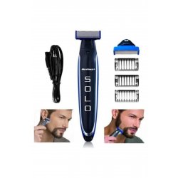 Ηλεκτρική ξυριστική μηχανή Micro Touch, Ασύρματη, 3 χτένες, Μαύρο