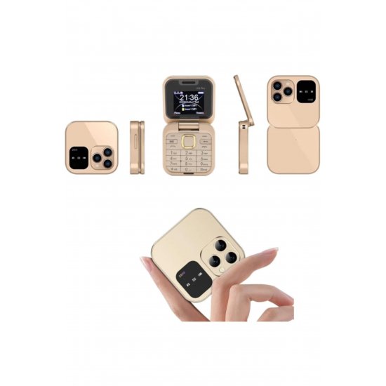 Telefon Flip i16 Pro Dual SIM – Χρυσό