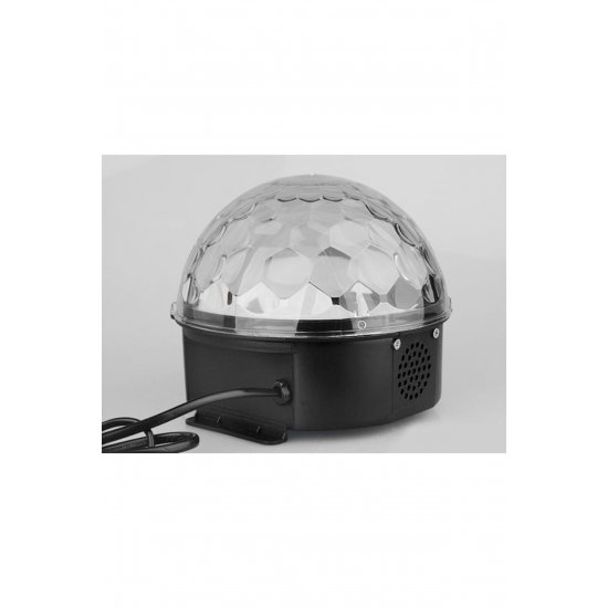 Περιστρεφόμενη μπάλα ντίσκο με φώτα LED RGB, USB, ηχείο, αναπαραγωγή μουσικής, τηλεχειριστήριο, 20W