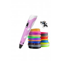 Στυλό 3D, DreamPen, PLA/ABS, Ψηφιακή οθόνη, 1,75mm, 12V, Ροζ, 120m PLA
