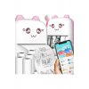 Σετ Mini Imprimanta Termica si 10 Role VarioShop®, Bluetooth, Συμβατό iOS/Android, Roz