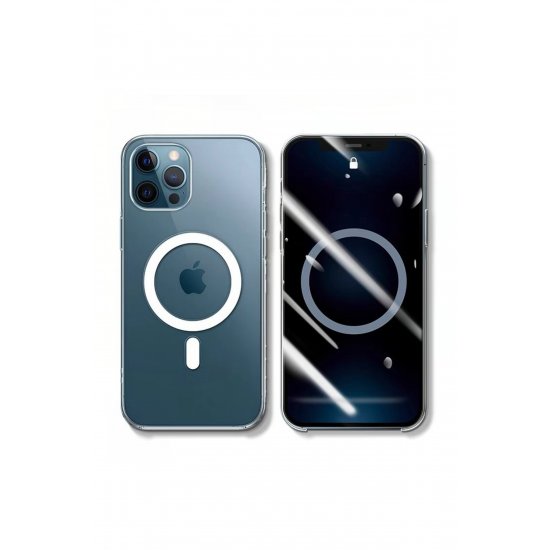 Προστατευτική θήκη για iPhone 11 Mag Safe, 2 σε 1 φόρτιση και μαγνήτης, σιλικόνη, διαφανές