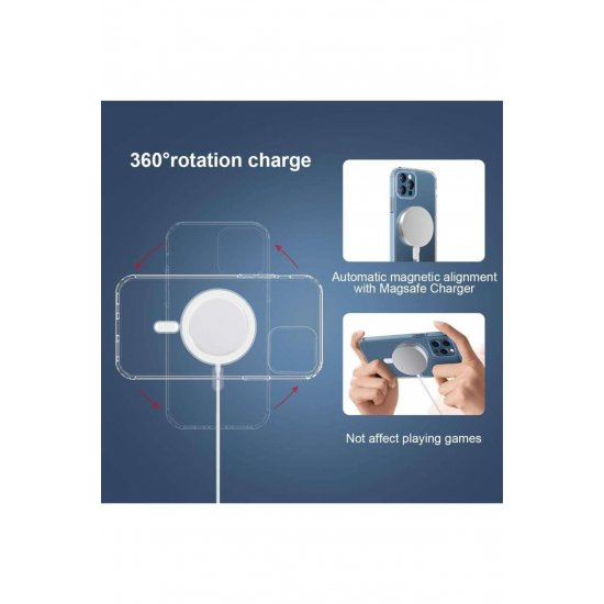 Προστατευτική θήκη για iPhone 11 Mag Safe, 2 σε 1 φόρτιση και μαγνήτης, σιλικόνη, διαφανές