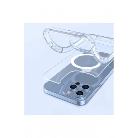 Προστατευτική θήκη για iPhone 11 Mag Safe, 2 σε 1 φόρτιση και μαγνήτης, σιλικόνη, διαφανές