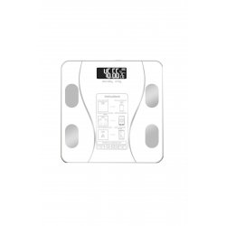 Έξυπνη ζυγαριά Bluetooth, οθόνη LCD, παρακολούθηση θερμοκρασίας δωματίου, γυαλί, χωρητικότητα φόρτωσης 180KG, Λευκό