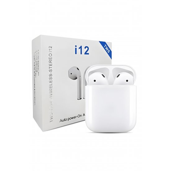 Ασύρματα ακουστικά i12 Bluetooth 5.0 με κουτί φόρτισης και χειριστήριο αφής