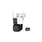 WiFi Διπλή Κάμερα Παρακολούθησης JT-8293QJ 6MP, Full HD, Λευκό + Κάρτα μνήμης 32 GB
