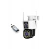 WiFi Διπλή Κάμερα Παρακολούθησης JT-8293QJ 6MP, Full HD, Λευκό + Κάρτα μνήμης 32 GB