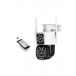 WiFi Διπλή Κάμερα Παρακολούθησης JT-8293QJ 6MP, Full HD, Λευκό + Κάρτα μνήμης 32 GB