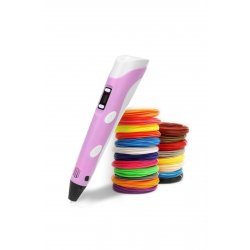Σετ Creion 3D cu Afisaj Digital, 12 Filamente PLA de 5m, Incarcator, Support Creion, Roz