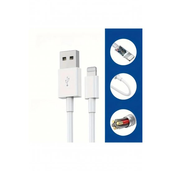 Γρήγορη φόρτιση, Flippy, USB-B Συμβατό με iPhone, tip Lightning, Incarcare Rapida, 2M, Alb