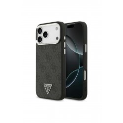 Guess Case με MagSafe για iPhone 17 Pro Max, PU 4G Triangle Logo SL, GUHMP17XP4TSRCMK, Μαύρο