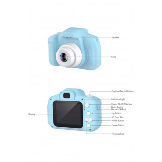 Παιδική κάμερα, κάρτα SD 32 GB, 1080P HD, 23 Megapixel, 2,0 ίντσες, 600 mAh, Μπλε