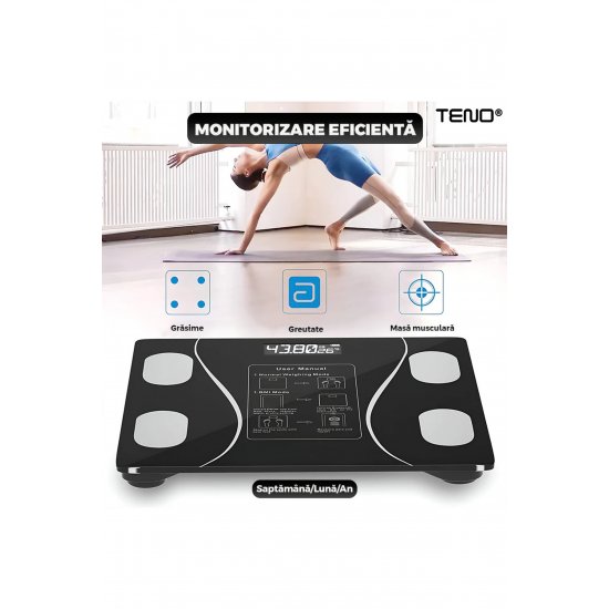 Smart Body Diagnostic Scale, 4mm Προστατευτικό τζάμι, 180kg, LCD, Μπλεtooth Smart Body Diagnostic Scale, 4mm Προστατευτικό τζάμι, 180kg, LCD, Μπλεtooth