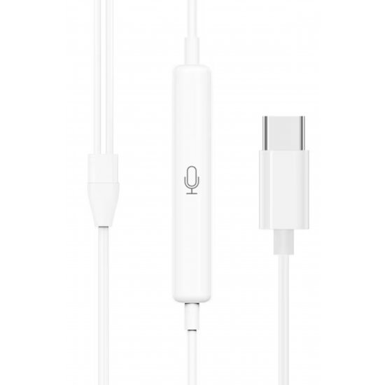 Ενσύρματα ακουστικά DigikalaX@, In-ear, Μικρόφωνο & Έλεγχος έντασης, Jack Type-C, Μαύρο
