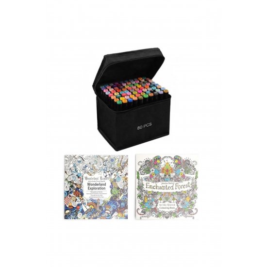 Σετ 80 διπλών μαρκαδόρων ιδανικό STORE Fantasy Paint, με βάση το οινόπνευμα, 2 επαγγελματικές κεφαλές, 1 μύτη στυλό