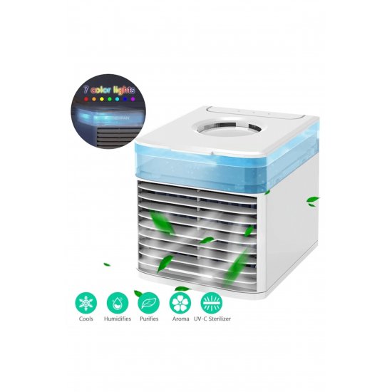 Φορητό Air Cooler Ultra Air Cooler, 10 W, 0,5 l Tank, Λειτουργία καθαρισμού και ύγρανσης, 7 χρωμάτων