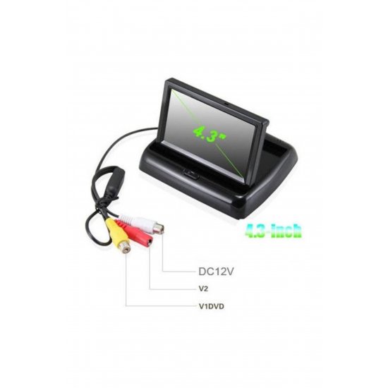 Αναδιπλούμενη οθόνη TFT LCD για όπισθεν, 4,3 ίντσες