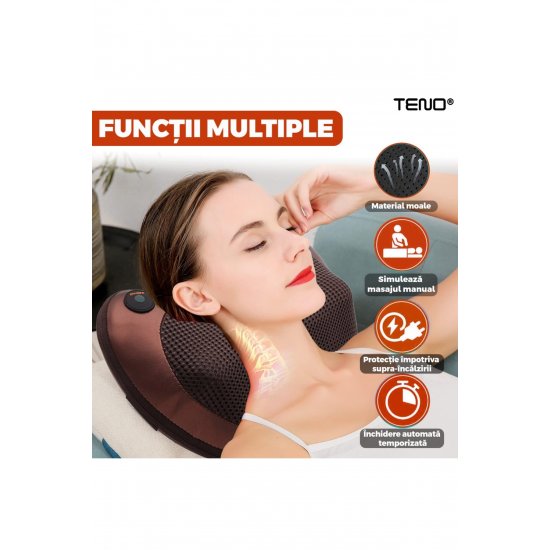 Teno® Pillow Massager, shiatsu, ελαστικό προσκέφαλο αυτοκινήτου, 30 W, κόκκινο