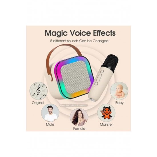Μικρόφωνο Karaoke με φορητό ηχείο, σύνδεση Bluetooth, δυναμικός φωτισμός RGB, ηχείο 6W