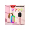 Φορητό μικρόφωνο Karaoke με Bluetooth, Φωτισμός RGB, Ηχείο 6W, USB-C, AUX, Κάρτα MicroSD, Ροζ
