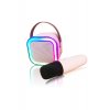 Φορητό μικρόφωνο Karaoke με Bluetooth, Φωτισμός RGB, Ηχείο 6W, USB-C, AUX, Κάρτα MicroSD, Ροζ