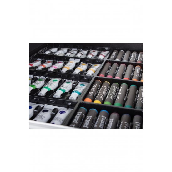 VarioShop® Παιδικό Σετ Ζωγραφικής και Σχεδίου, 145 Τεμάχια, Μεταλλικό Κουτί, Μπλε
