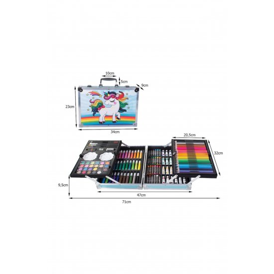 VarioShop® Παιδικό Σετ Ζωγραφικής και Σχεδίου, 145 Τεμάχια, Μεταλλικό Κουτί, Μπλε