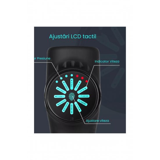 SmartGUN PRO Professional Massager, οθόνη αφής, 12 ταχύτητες, 12 κεφαλές, 3200 κρουστά, Carbon