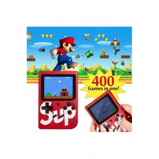 SUP 400 σε 1 φορητή ρετρό κονσόλα παιχνιδιών, με joystick, έγχρωμη οθόνη 3.0, κόκκινο χρώμα SUP 400 σε 1 φορητή ρετρό κονσόλα παιχνιδιών, με joystick, έγχρωμη οθόνη 3.0, κόκκινο χρώμα