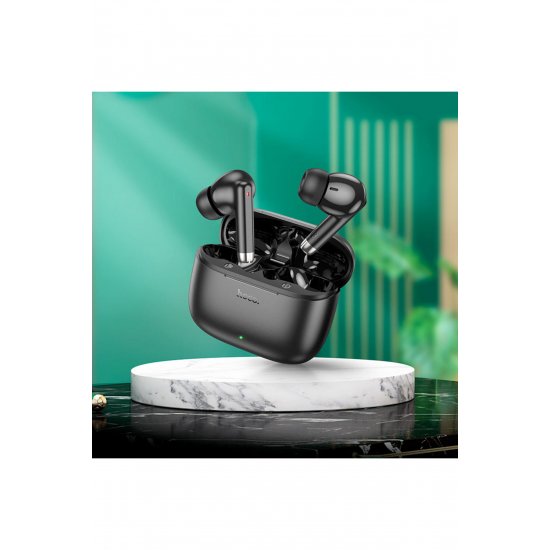 Σετ μαύρα ασύρματα ακουστικά Bluetooth TWS Hoco EQ2
