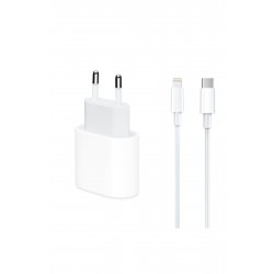 Σετ φορτιστή συμβατό με Apple iPhone, με καλώδιο δεδομένων, Type-C σε Lightning, Γρήγορη φόρτιση 20W, 1m
