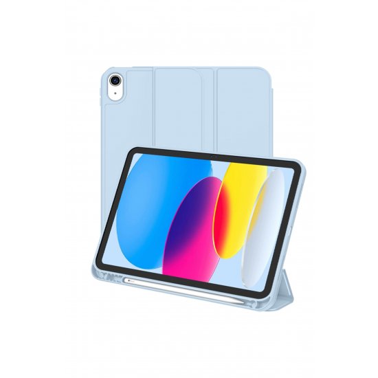 Θήκη με θήκη για στυλό για iPad 10 2022/2024, iPad 11 2025, Πλήρης προστασία, Πτυσσόμενη, Ανοιχτό μπλε