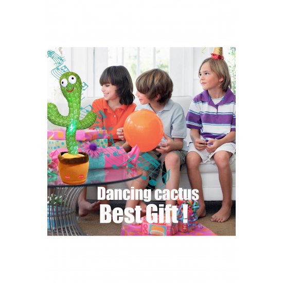 Παιχνίδι Nevermore Dancing Cactus, με μπαταρία και καλώδιο USB, χορεύει, τραγουδά, μιλάει και ηχογραφεί, 33
