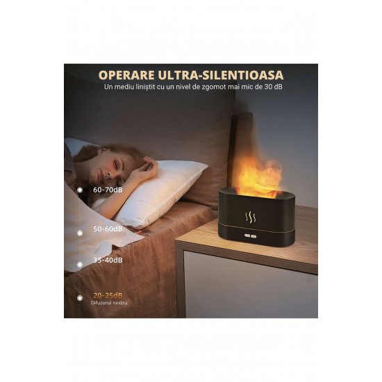 VarioShop® υγραντήρας δωματίου, εφέ φλόγας, 7 φώτα + 3 αγνά αιθέρια έλαια, ενυδάτωση VarioShop® υγραντήρας δωματίου, εφέ φλόγας, 7 φώτα + 3 αγνά αιθέρια έλαια, ενυδάτωση