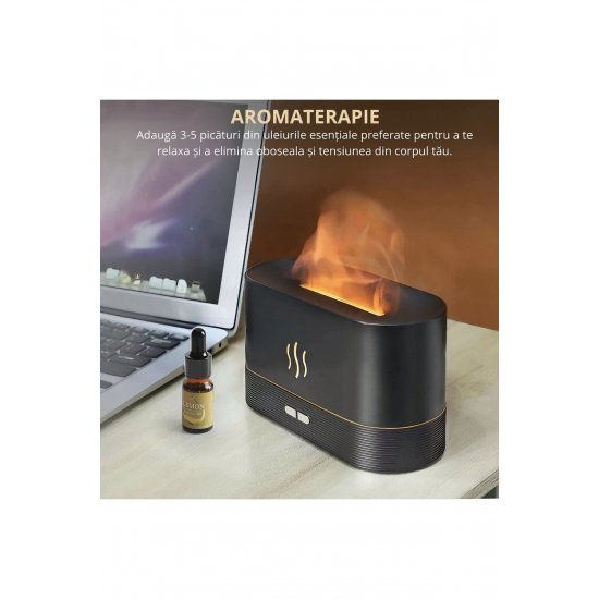 VarioShop® υγραντήρας δωματίου, εφέ φλόγας, 7 φώτα + 3 αγνά αιθέρια έλαια, ενυδάτωση VarioShop® υγραντήρας δωματίου, εφέ φλόγας, 7 φώτα + 3 αγνά αιθέρια έλαια, ενυδάτωση
